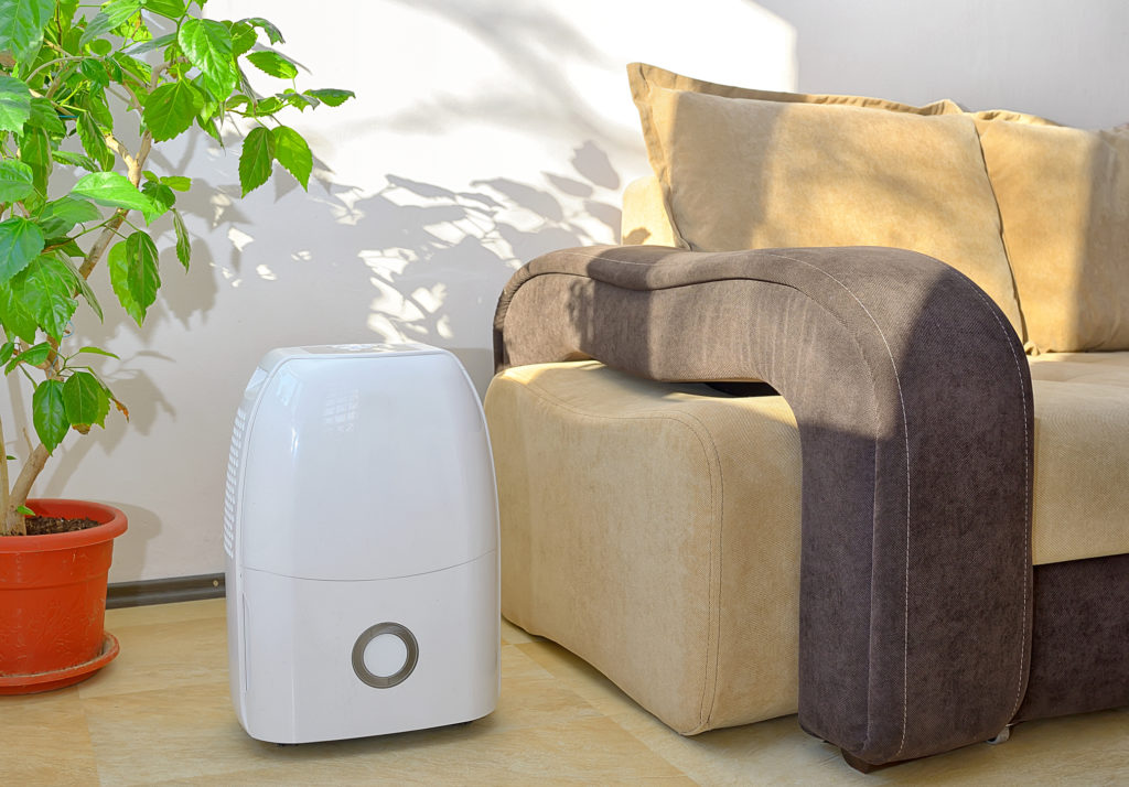 Single-room dehumidifier set up in a living room